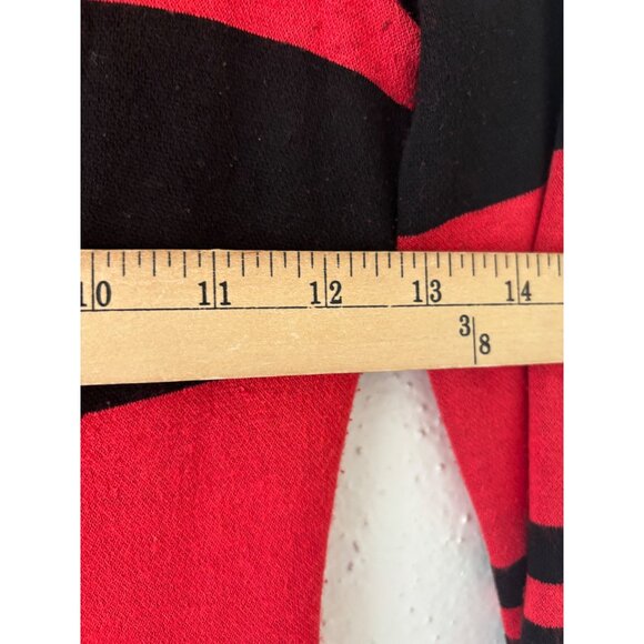 Tracy Reese Red Black Striped Runway Knit Dress With Beaded Neckline Detailed - Picture 14 of 15